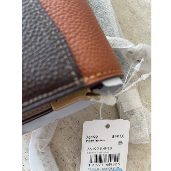 Coach Tabby Crossbody Strap B4 Dark Brown Teak Leather Snap Gold Handbag Bag New - Picture 6 of 6